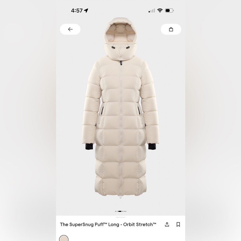 NWT Aritzia Super Snug Super Puff Cream Orbit Stretch Puffer Coat MEDIUM